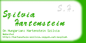 szilvia hartenstein business card